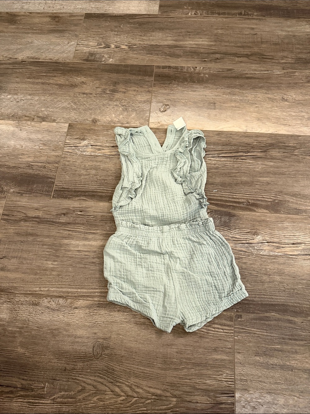 Willow & Whistle Kids Light Sage Green Ruffle Romper